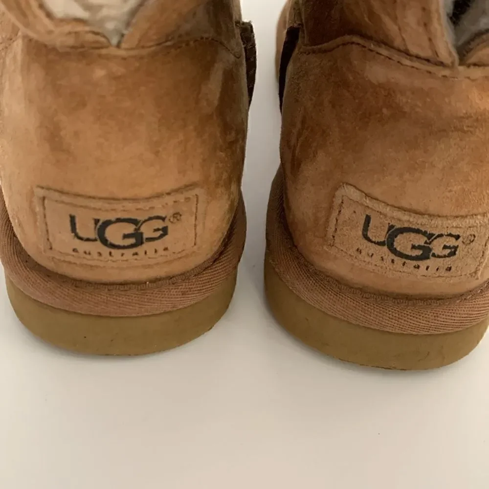 UGG Remora chestnut suede leather ankle boots shearling wool lined size 6